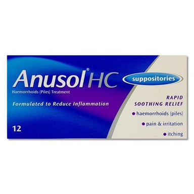 Meaghers Pharmacy Haemorrhoids & Piles Treatment Anusol HC Suppositories 12 Pack