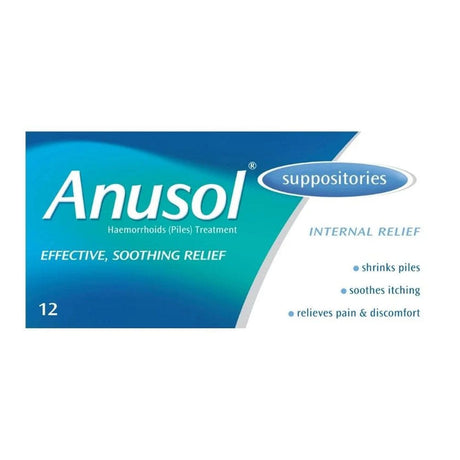 Meaghers Pharmacy Haemorrhoids & Piles Treatment 12 Anusol Suppositories Anusol Suppositories