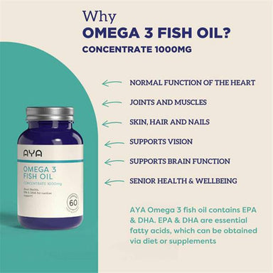 AYA Vitamins & Supplements AYA Omega 3 Fish Oil Concentrate 1000mg 60 Tablets