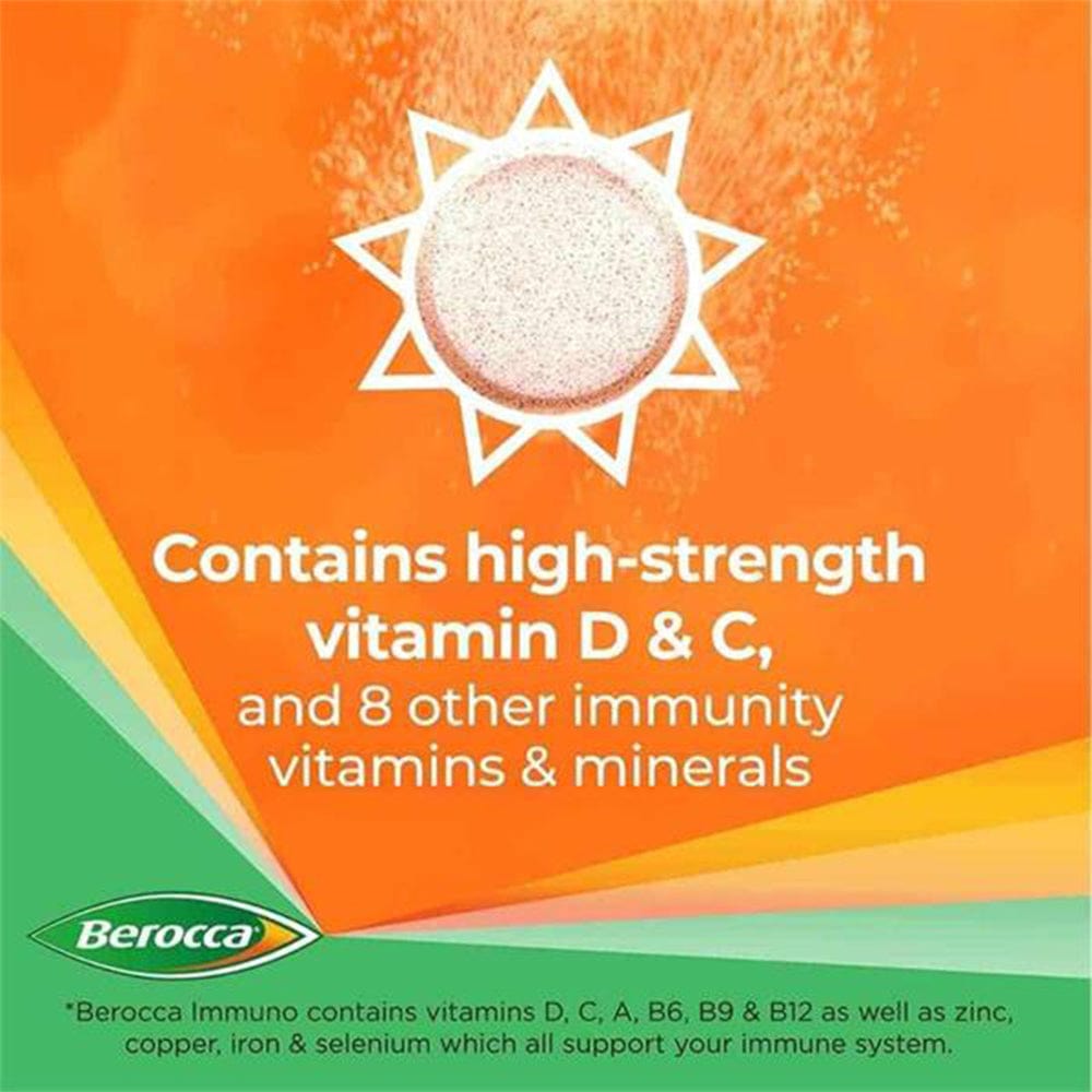 Berocca Vitamins & Supplements Berocca Immuno Effervescent Tablets Orange Flavour