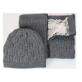 Brandwell Hat Dark Grey Brandwell Cable Knit Hat & Snood Set