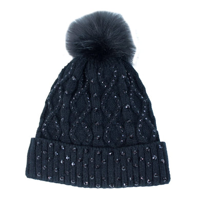 Brandwell Hat Black Brandwell Diamante Hat