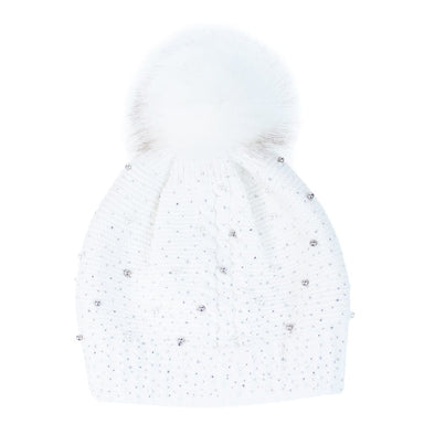 Brandwell Hat White Brandwell Diamante Hat