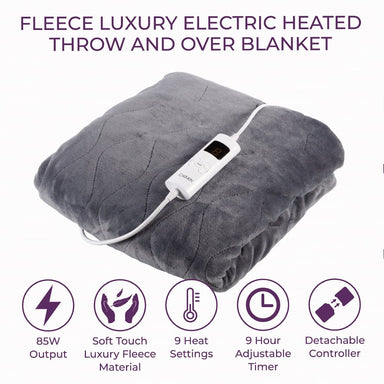 Carmen Electric Blanket Carmen Fleece Luxury Electric Fleece Heated Throw