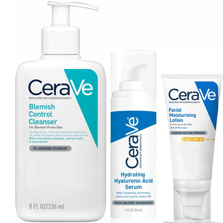 Cerave Skincare Bundle CeraVe 3-Step Blemish Control & Moisturising Bundle