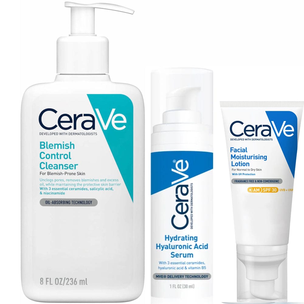 Cerave Skincare Bundle CeraVe 3-Step Blemish Control & Moisturising Bundle