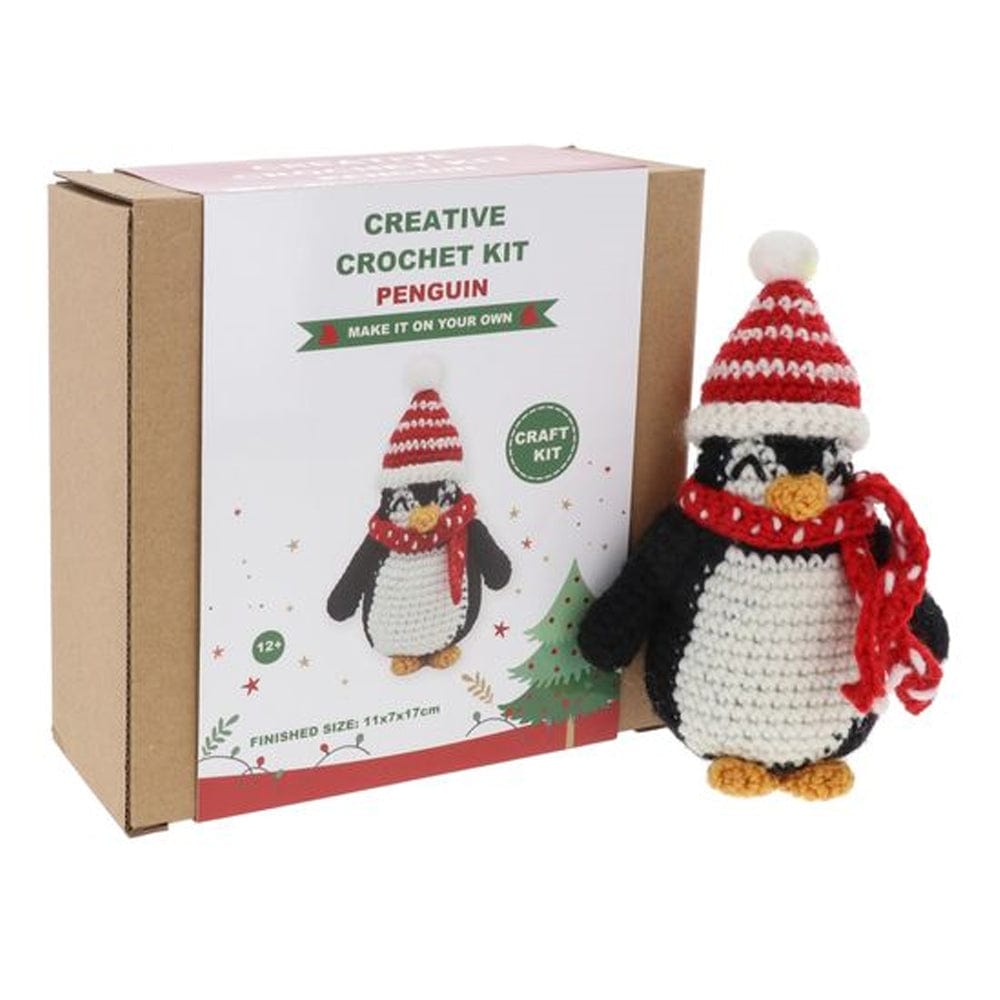 Joe Davies Crochet Kit Christmas Penguin Creative Chenille Crochet Kit