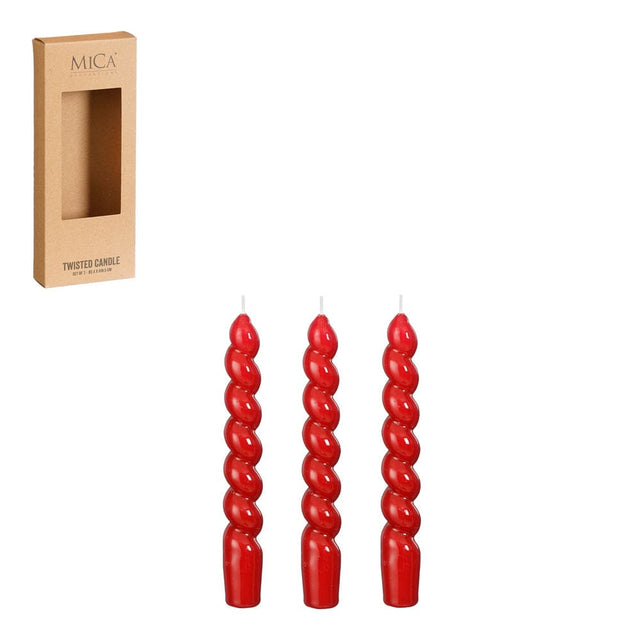 Edelman Candle Red Edelman Twist Dinner Candle Set