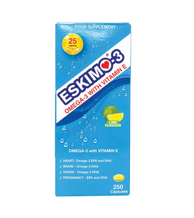 Eskimo-3 Vitamins & Supplements Eskimo-3 with Omega 3 & Vitamin E 250 Capsules