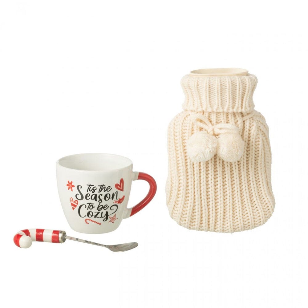 Jolipa Mug Set Festive Ceramic Mug, Spoon & Hot Water Bottle Gift Set