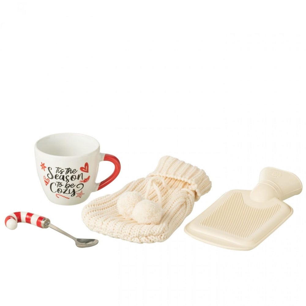 Jolipa Mug Set Festive Ceramic Mug, Spoon & Hot Water Bottle Gift Set