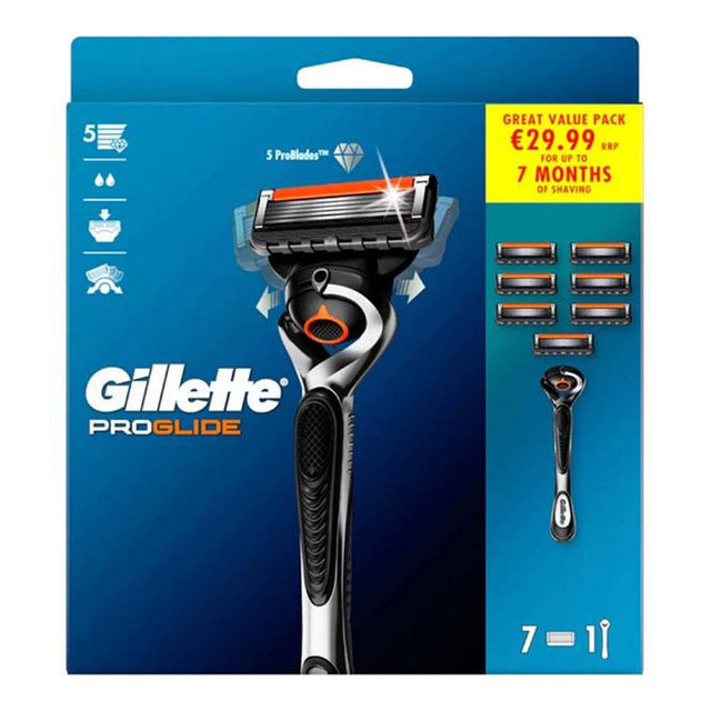 Gillette Men's Razor Gillette ProGlide Value Pack (7 Blades & One Razor)