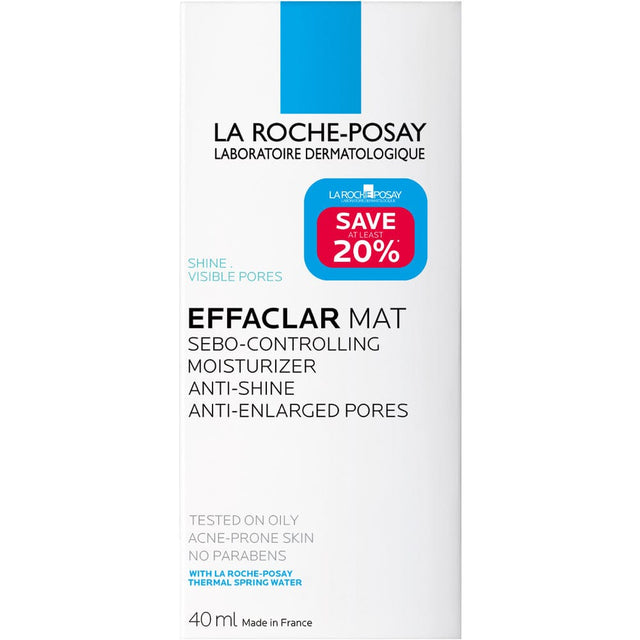 La Roche-Posay Moisturiser La Roche Posay Effaclar Mat 40ml Save 20%