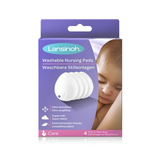 Lansinoh Breast Feeding Accessory Lansinoh Washable Nursing Pads 4 Pack