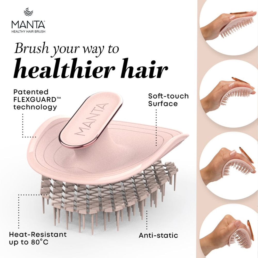 Manta Scalp Brush Manta Healthy Hair & Scalp Brush With Travel Pouch