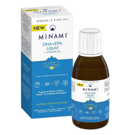 Minami Omega Fish Oils Minami DHA+EPA Liquid + Vitamin D3 150ml