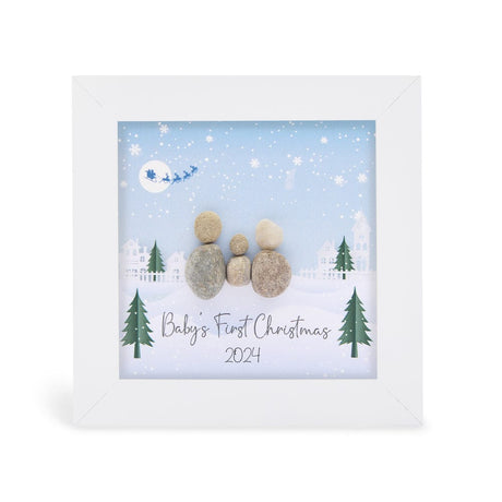 La De Da Living Frame Baby's 1st Christmas Mini Framed Pebble Picture