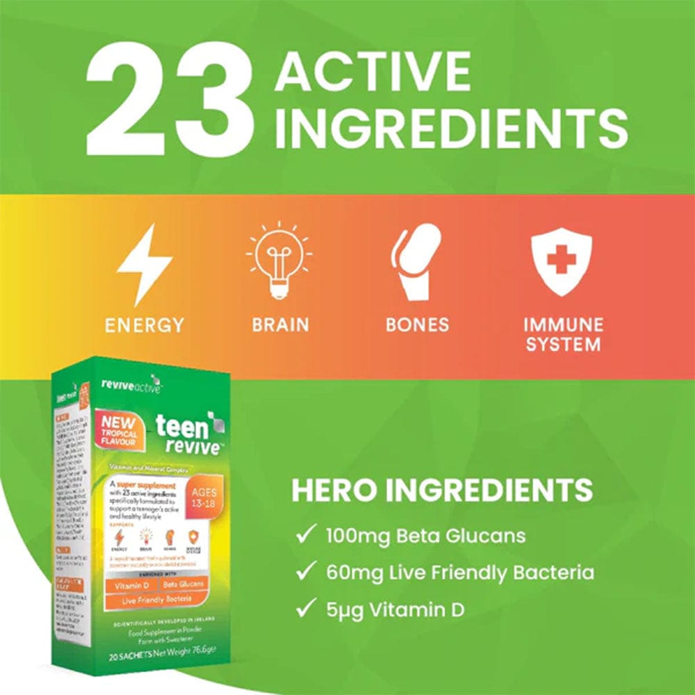 Revive Active Teen Tropical 20 Sachets Meaghers Pharmacy