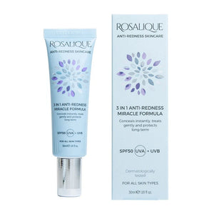 You added <b><u>Rosalique 3 in 1 Anti Redness Miracle Formula SPF50 30ml</u></b> to your cart.