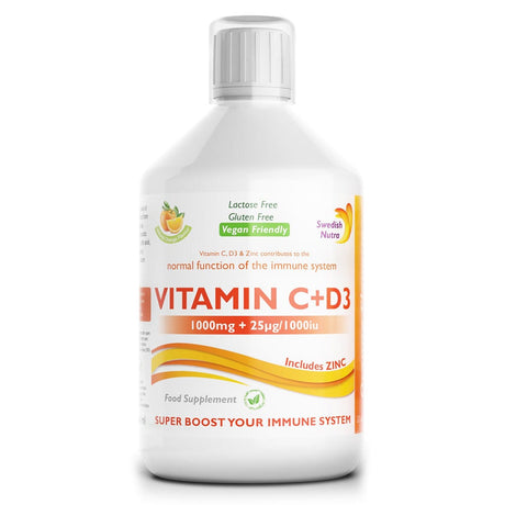 Swedish Nutra Vitamins & Supplements Swedish Nutra Vitamin C & Vitamin D3 500ml