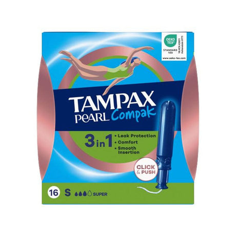 Tampax Tampons Tampax Compak Pearl Super Tampons 16 Pack