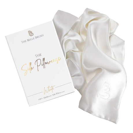 The Belle Brush Pillowcase The Belle Brush The Silk Pillowcase White