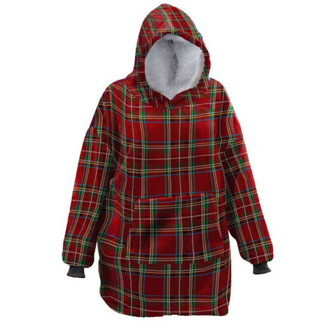 Unique Living Hoodie Unique Living Oversized Christmas Hoodie Red Tartan Design