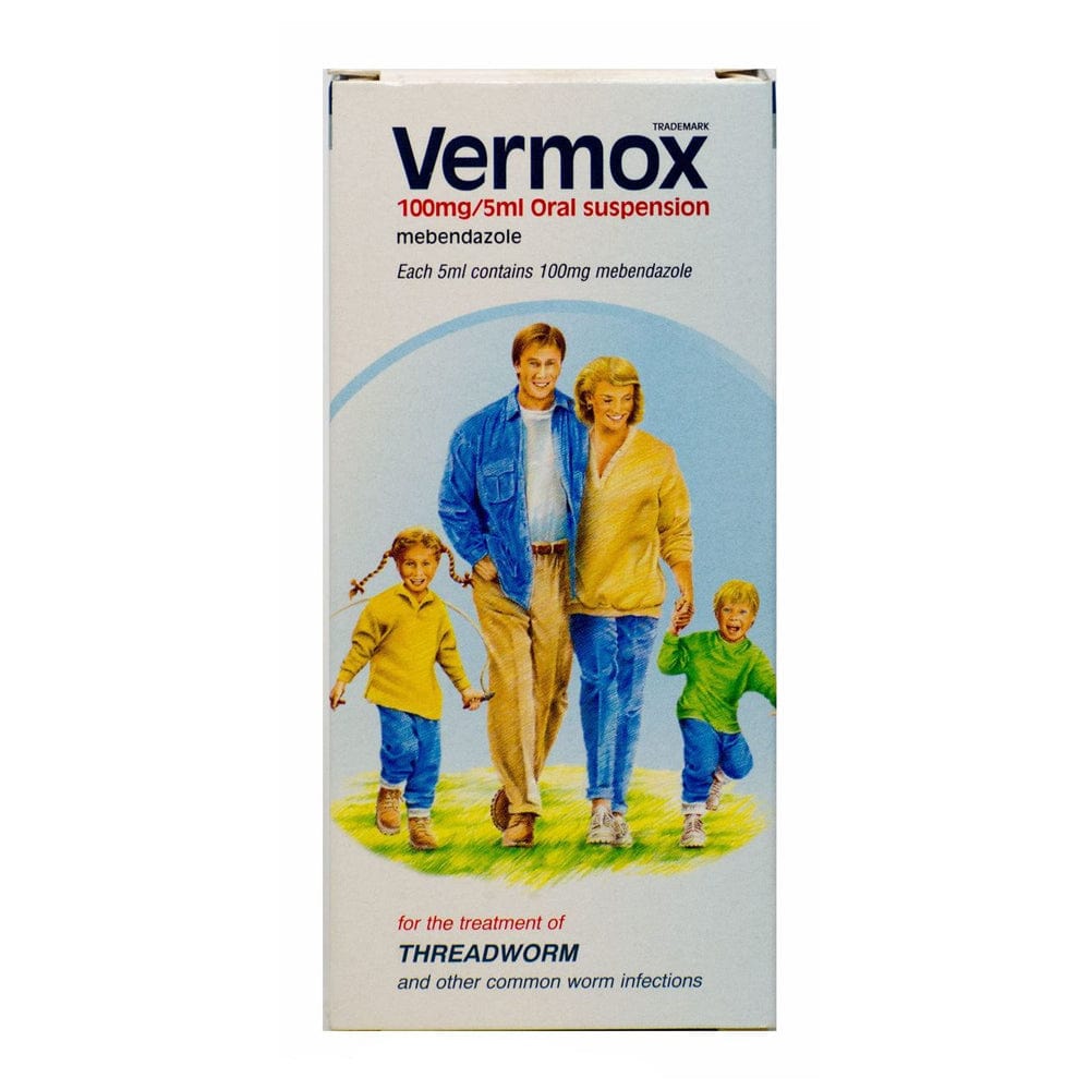 Vermox 100mg/5ml Oral Suspension (30ml) | Meaghers.ie — Meaghers Pharmacy