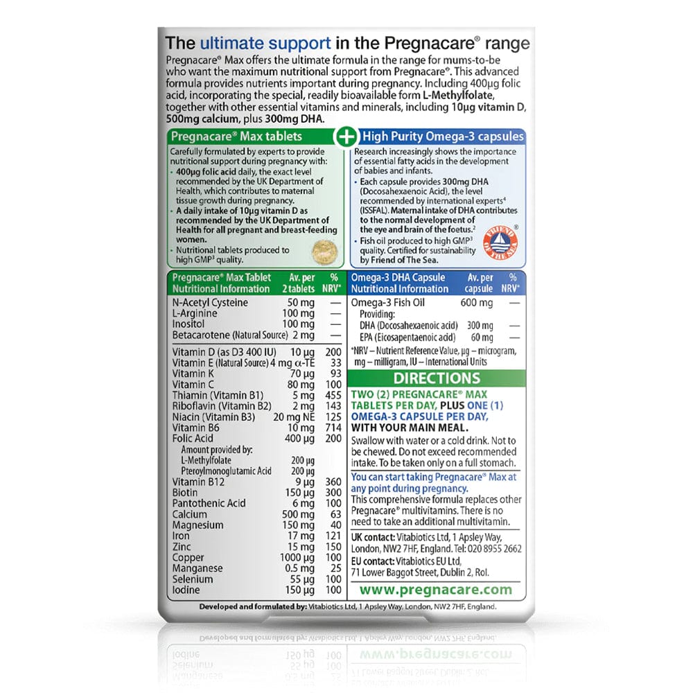 Vitabiotics Vitamins & Supplements Vitabiotics Pregnacare Max Tablets