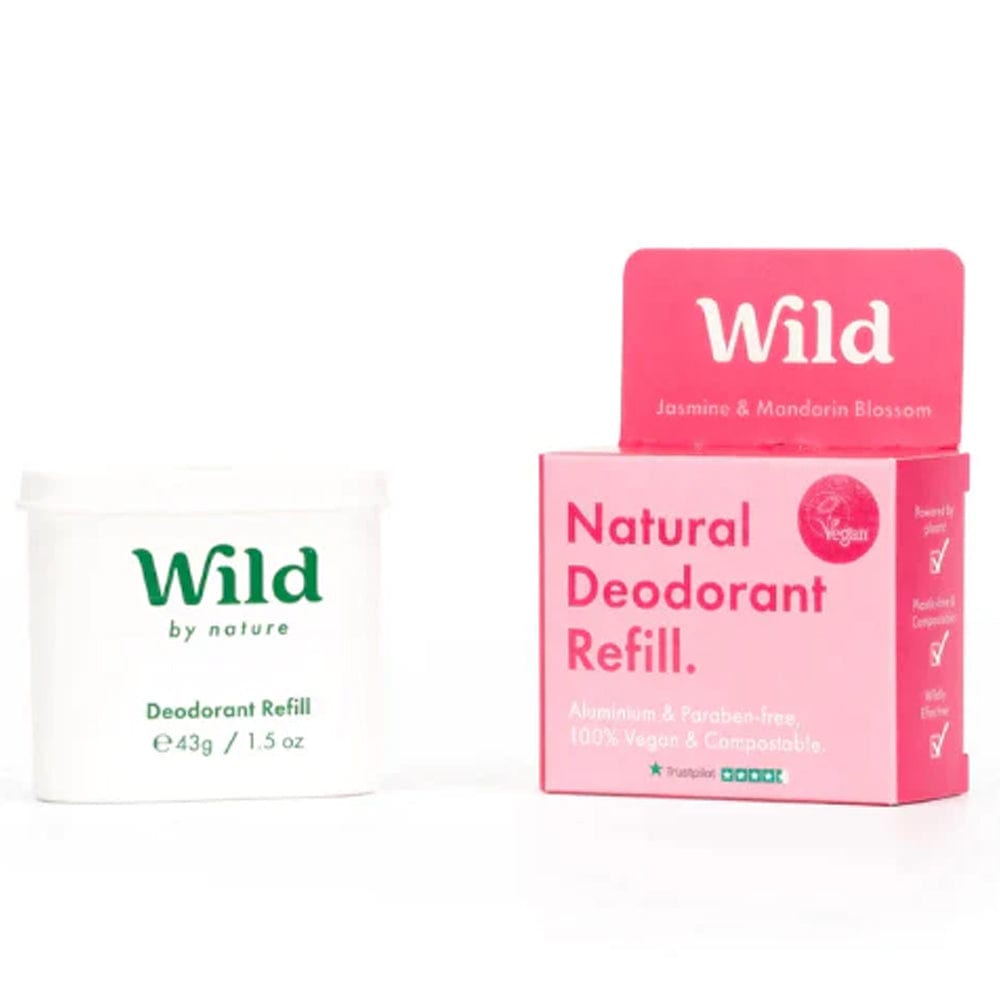 Wild - Natural Refillable Deodorant - Jasmine & Mandarin Blossom Refill  Trio Pack - Vegan & Eco-Friendly - Aluminum Free - Long Lasting Protection  