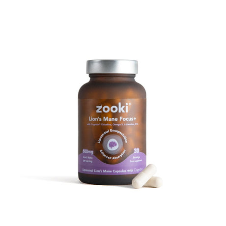 Zooki Vitamins & Supplements Zooki Lion's Mane Focus+ Capsules 30 Servings